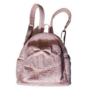 Disney Loungefly Purse Millennial Light Pink Sequin Mini Backpack Faux‎ Leather